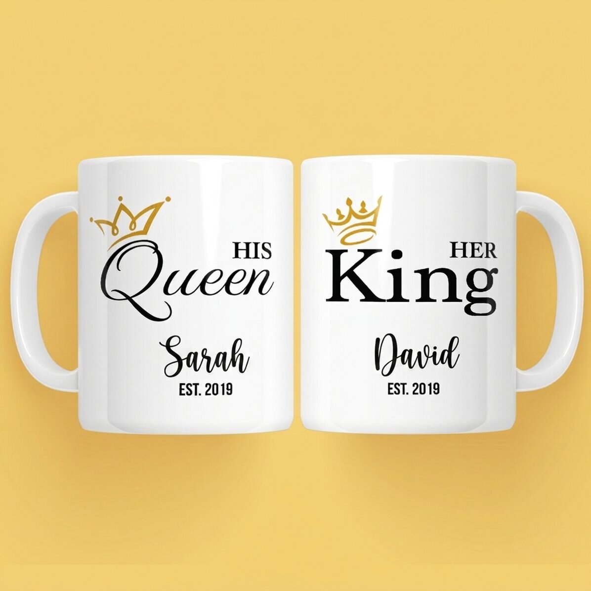 Tassen für Paare mit Aufdruck – King & Queen