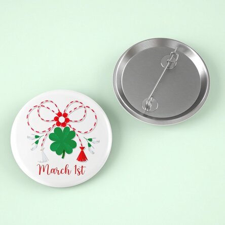 Personalisiertes Button mit Kleeblatt-Aufdruck