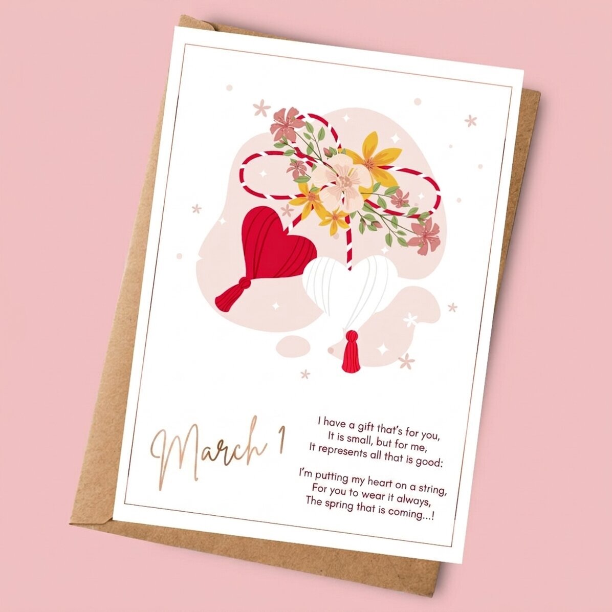 Personalisierte Karte mit Text – Schöner Frühling