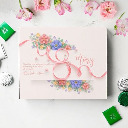 Personalisierte Pralinenschachtel mit Text für die Mutter – 8. März