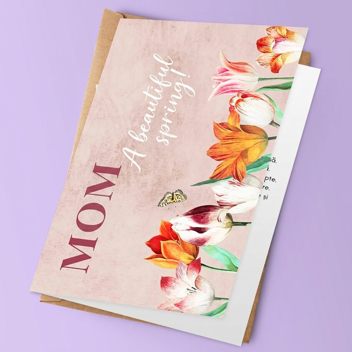 Personalisierte Grußkarte mit Text – Tulips