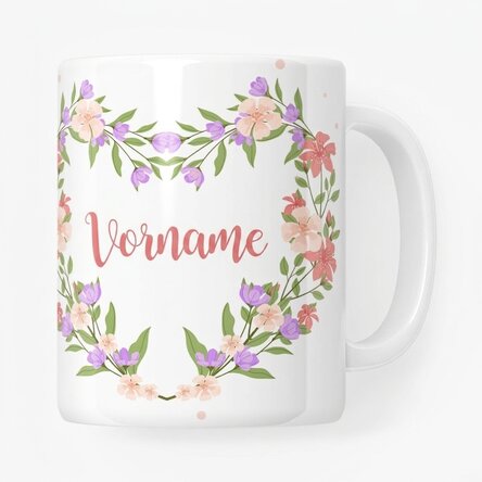 Personalisierte Tasse mit Namen und Botschaft – Einen schönen Frühling!