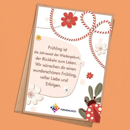Personalisierte Karte mit Text und Logo – Buburuza