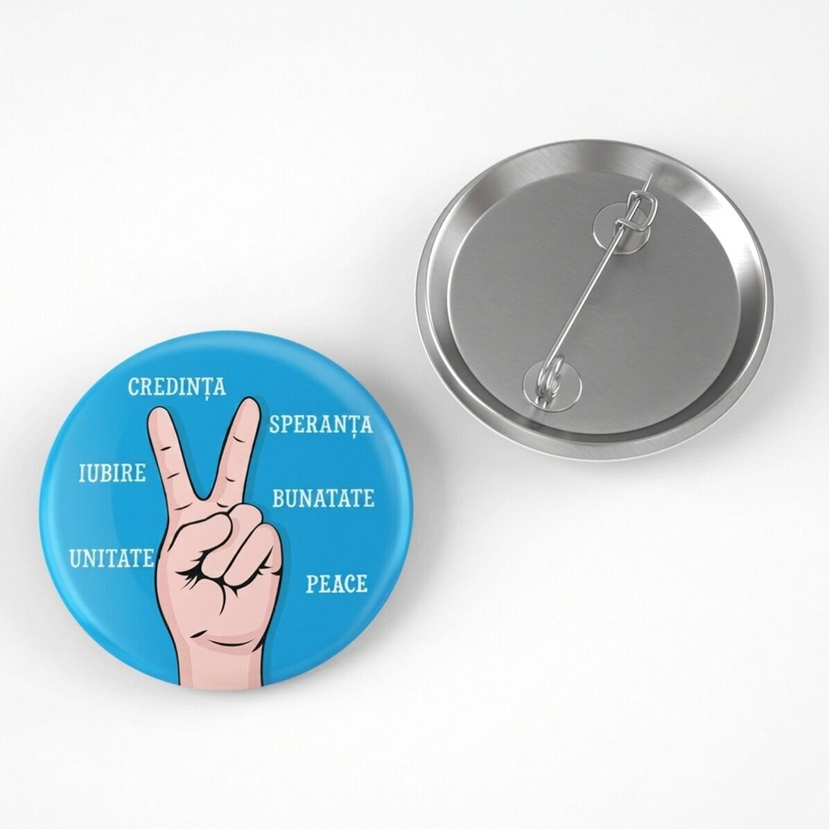 Personalisiertes Abzeichen mit Text – Peace