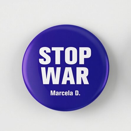Personalisiertes Namensschild – STOP WAR