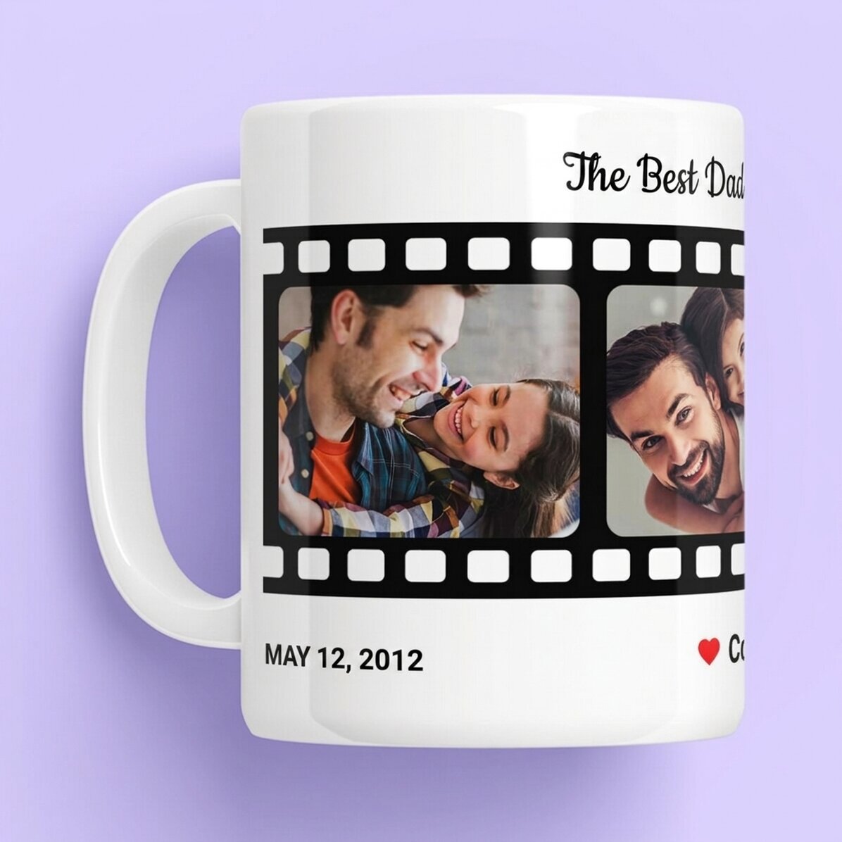 Personalisierte Tasse mit Text und 4 Fotos – Die schönsten Erinnerungen