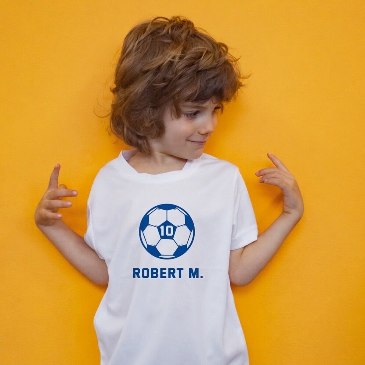 Personalisiertes Sport-T-Shirt für Kinder mit Aufdruck – Fußball