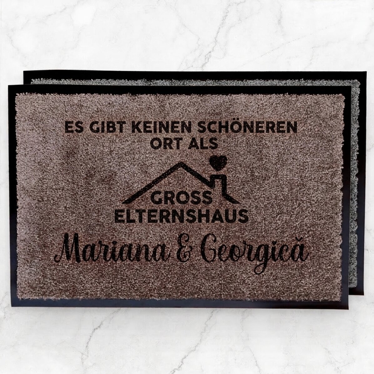Individuell gestaltete Eingangsmatte mit Text – Das Haus der Großeltern
