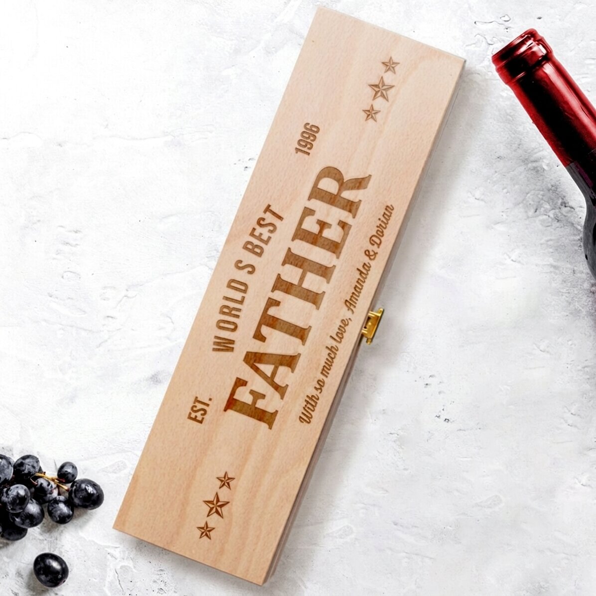 Personalisierte Weinkiste mit Botschaft – The best