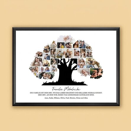 Individuell gestaltetes Landschaftsbild mit Fotos und Text – Unsere Familie