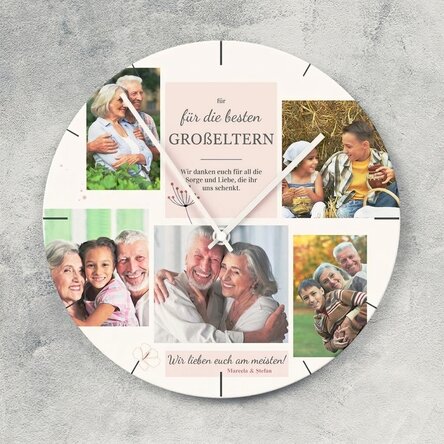 Personalisierte Uhr mit 5 Fotos – Die besten Großeltern