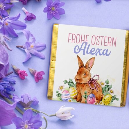 Personalisierte Mini-Schokolade mit Text – Bunny