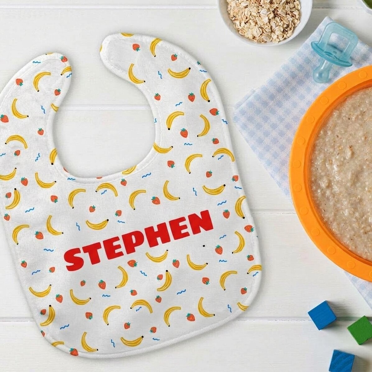 Personalisiertes Baby-Lätzchen mit Namen – Banane