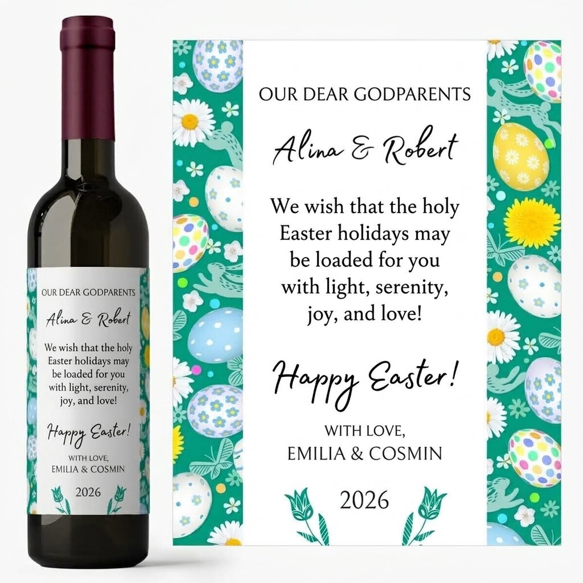 Wein mit individueller Beschriftung – Ostergruß