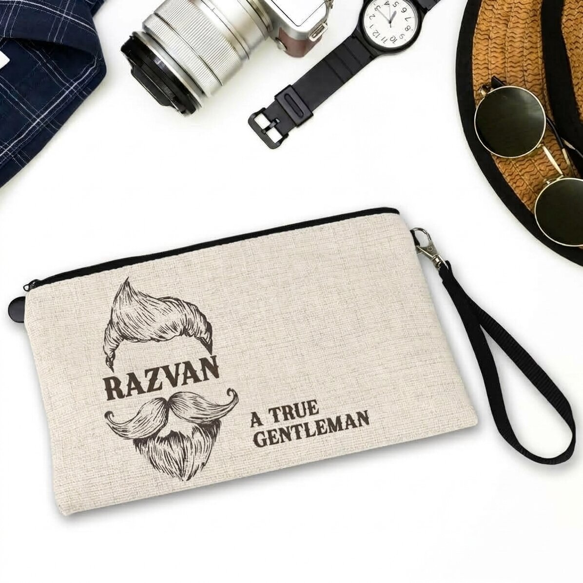 Personalisiertes Accessoire-Set für Herren mit Schriftzug – Gentleman