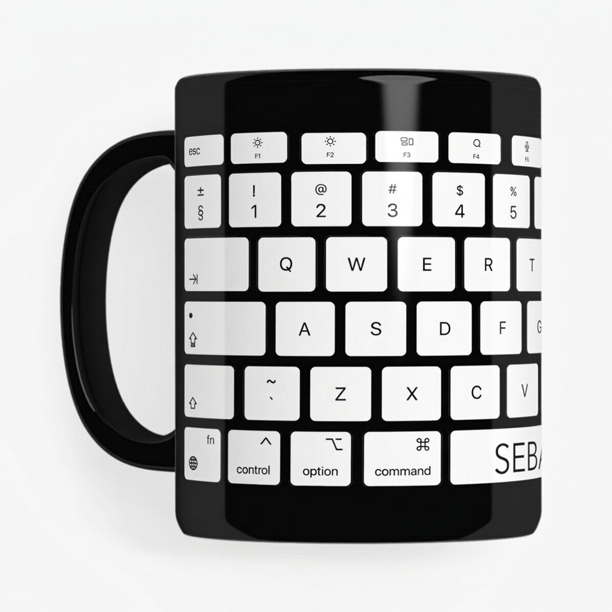 Personalisierte schwarze Tasse mit Aufdruck für Programmierer & Büroangestellte