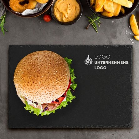Gravierte Schieferplatte – Individuell mit Logo gestaltet