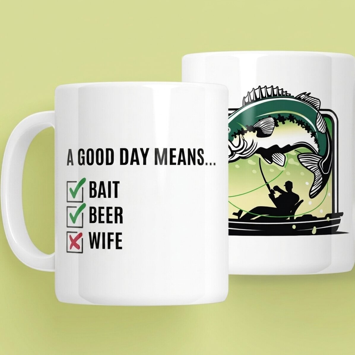 Personalisierte Tasse mit Text – Tag des Fischers