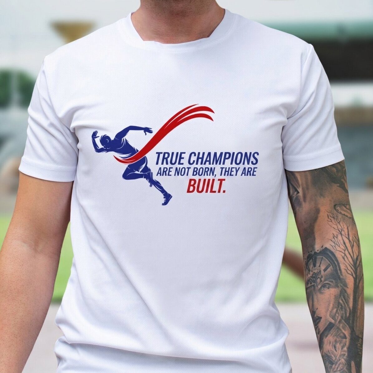 Personalisiertes Sport-T-Shirt mit Aufdruck – Die Champions
