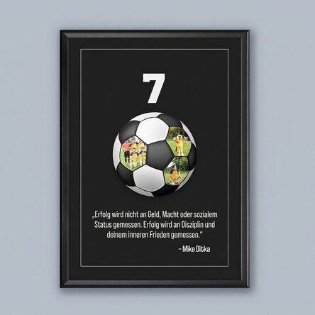 Individuell gestaltetes Bild mit Text und 3 Fotos – Fußball