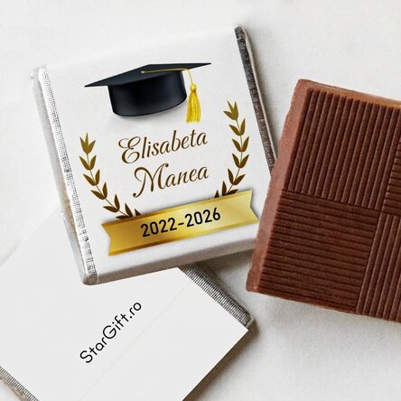 Personalisierte Mini-Schokolade mit Text für Absolventen