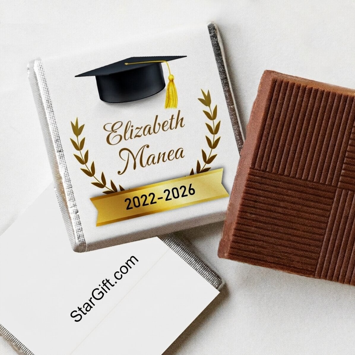 Personalisierte Mini-Schokolade mit Text für Absolventen