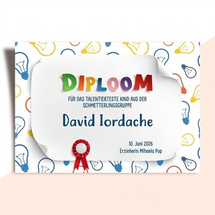 Individuell gestaltete Urkunde mit Text