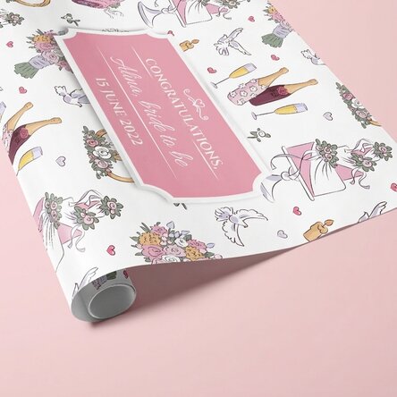 Individuell gestaltetes Geschenkpapier mit Text – Hochzeit