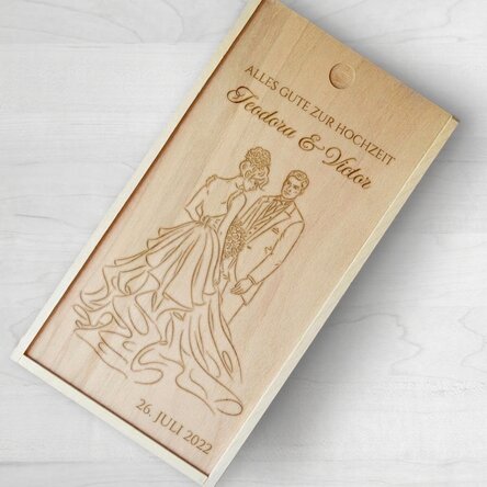 Personalisierte Geschenkbox aus Holz mit Botschaft – Casa de piatra