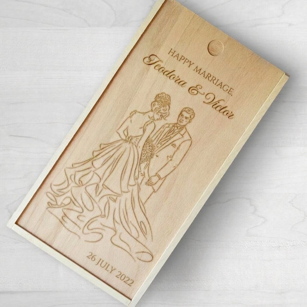 Personalisierte Geschenkbox aus Holz mit Botschaft – Casa de piatra