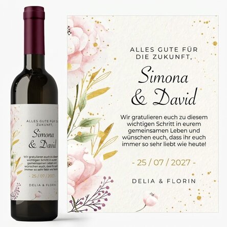 Wein mit individueller Beschriftung – Glückwünsche an das Brautpaar