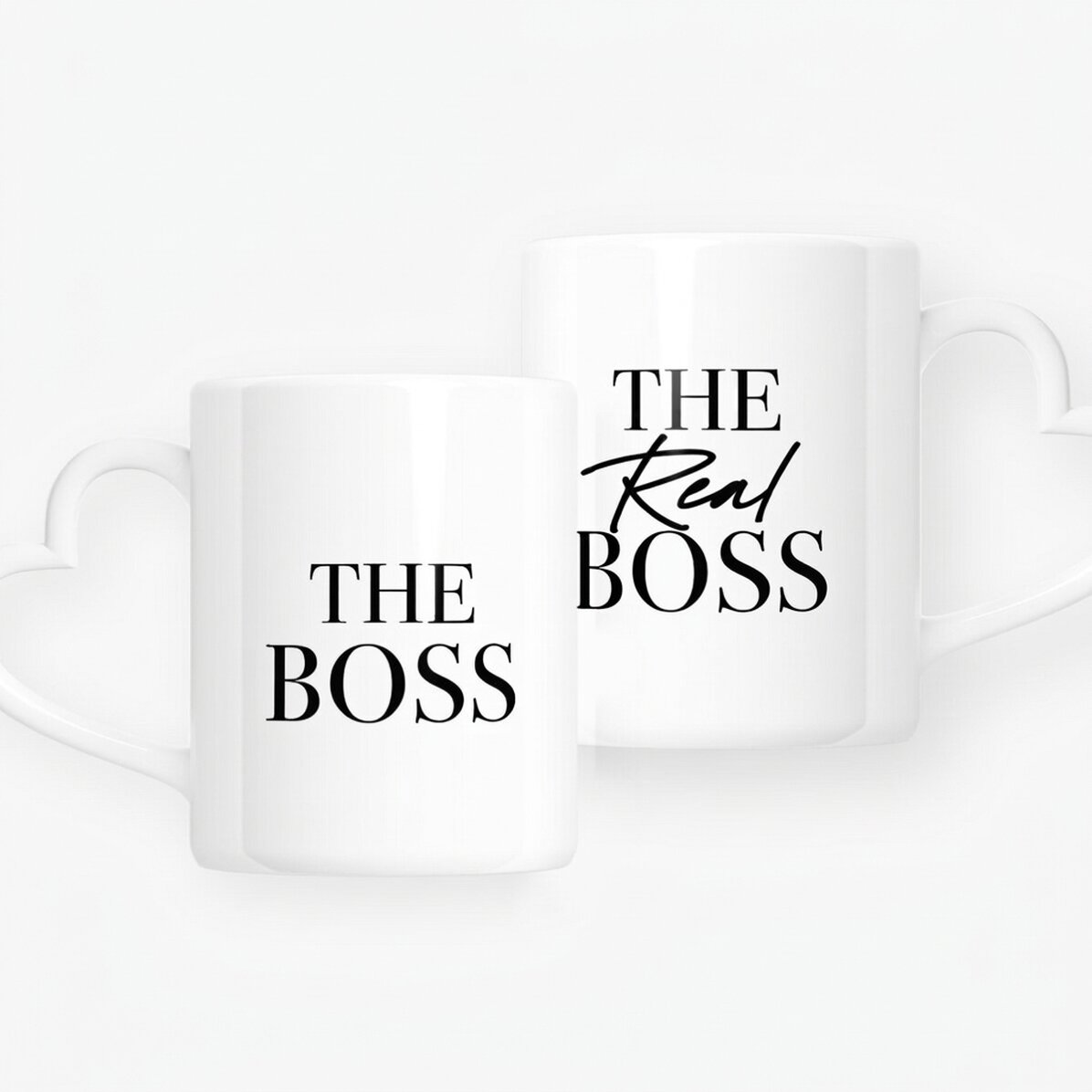 Personalisierte Tassen für Paare mit Text – The Boss & The Real Boss