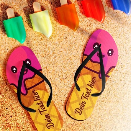 Personalisierte Flip-Flops mit Namen für Kinder – Eis / Ice-cream