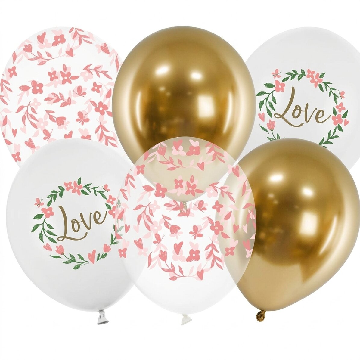 6er-Set Luftballons, gemischt – Love