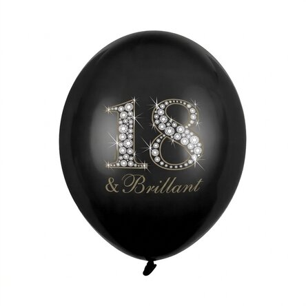 Set mit 6 Luftballons zum 18. Geburtstag – „18 & Brilliant“