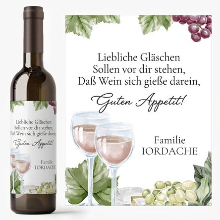 Wein mit individueller Beschriftung – Guten Appetit!