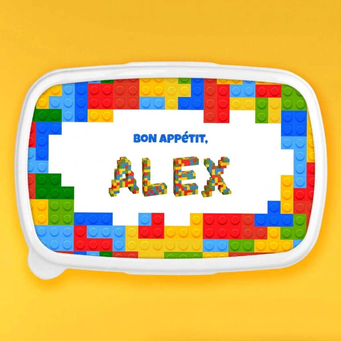 Lunchbox, personalisierte Auflaufform mit Namen – Lego