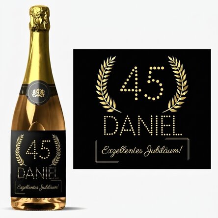 Personalisierter Sekt mit Text zum Geburtstag – Gold