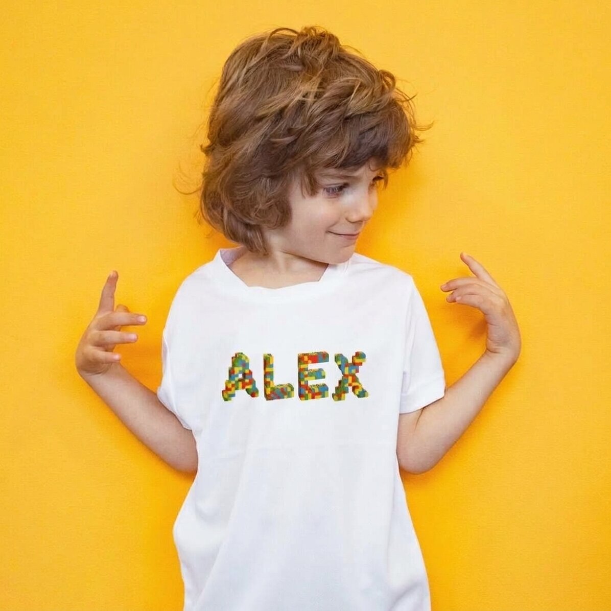 Personalisiertes Sport-T-Shirt für Kinder mit Namen – Lego