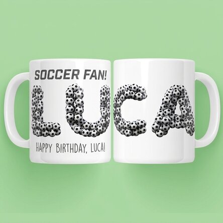 Personalised mug with name - Football