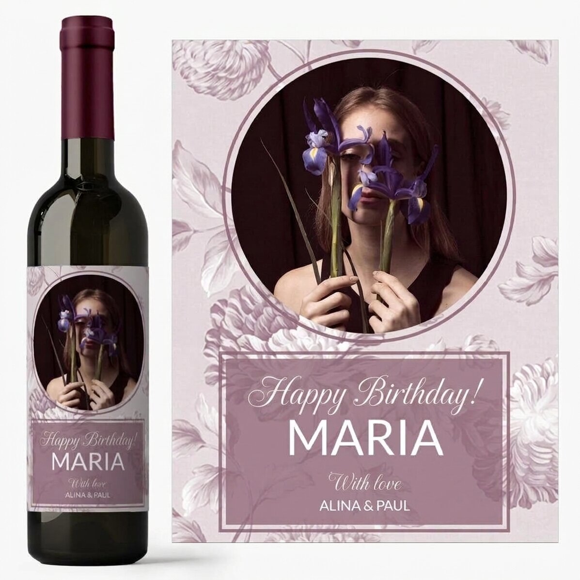 Personalisierter Wein mit Foto und Botschaft – Namenstag