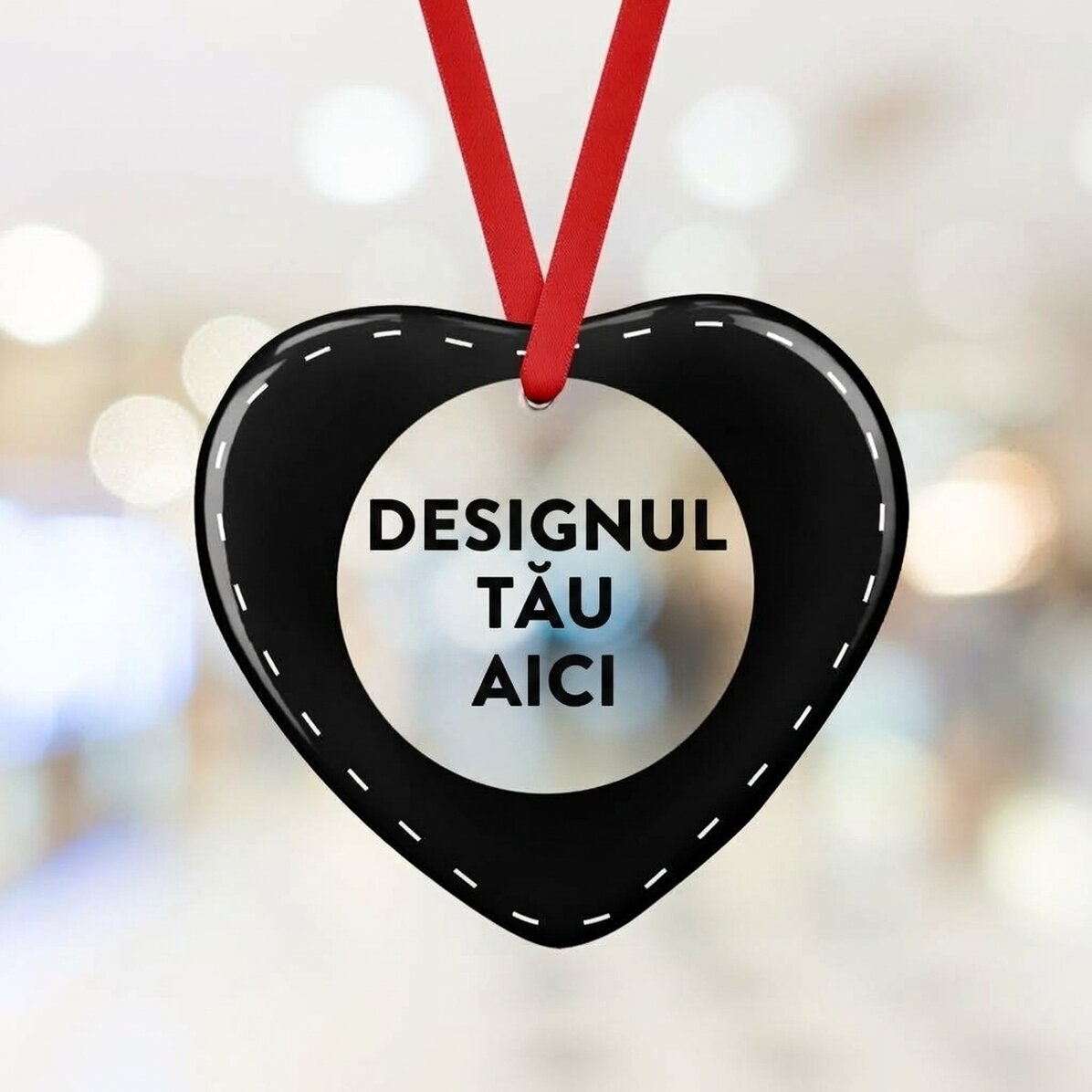Personalisiertes Glas-Herz-Ornament mit deinem Motiv