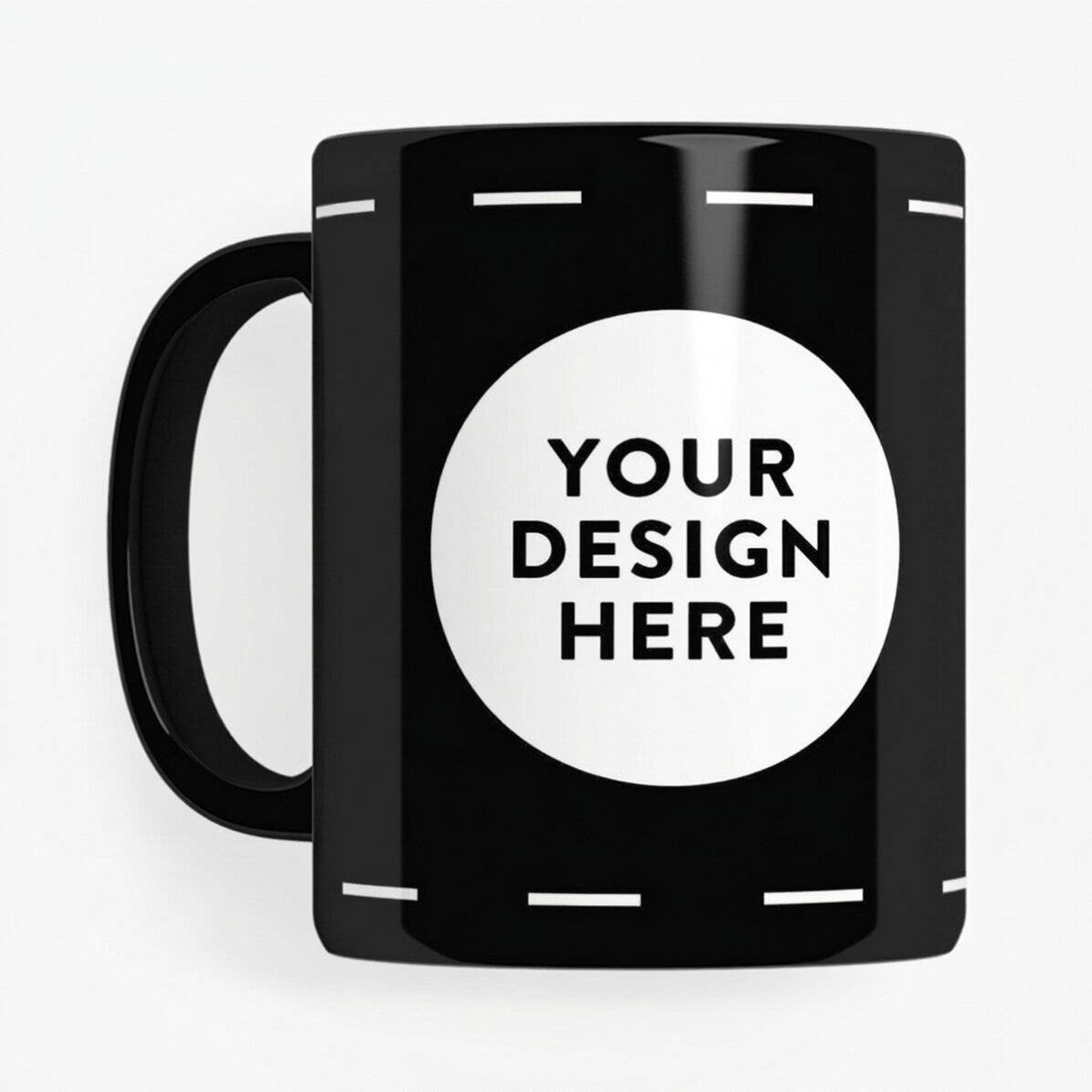 Personalisierte schwarze Tasse mit deinem Motiv