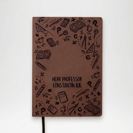Personalisierter Leder-Terminkalender mit Namensaufdruck für Lehrer