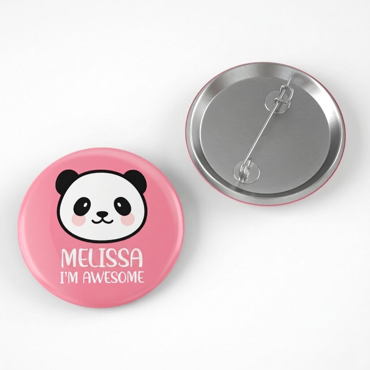 Personalisiertes Abzeichen mit Text – Panda