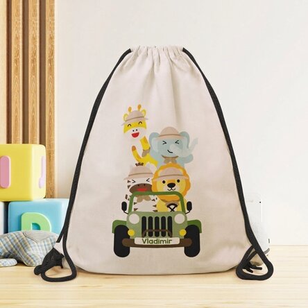 Rucksack mit Namensaufdruck – Safari