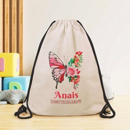 Personalisierter Rucksack mit Aufdruck – Bunter Schmetterling