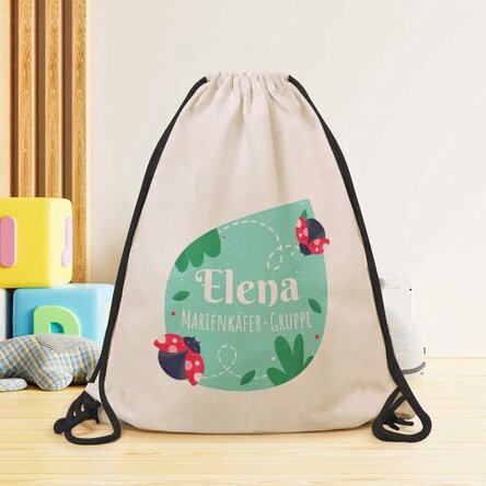 Personalisierter Rucksack mit Aufdruck – Marienkäfer