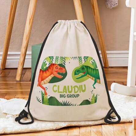 Personalisierter Rucksack mit Aufdruck – T-Rex-Dinosaurier