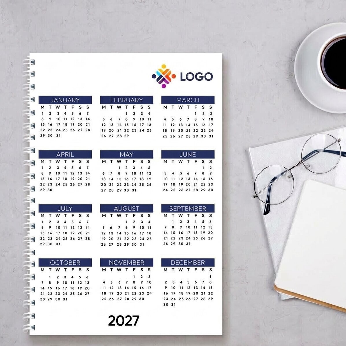Personalisiertes Notizbuch mit Logo – Kalender
